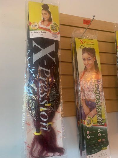 Attache tresse Lagos T1 39 170 g 42 po, 46 ​​po, cheveux naturels Expression