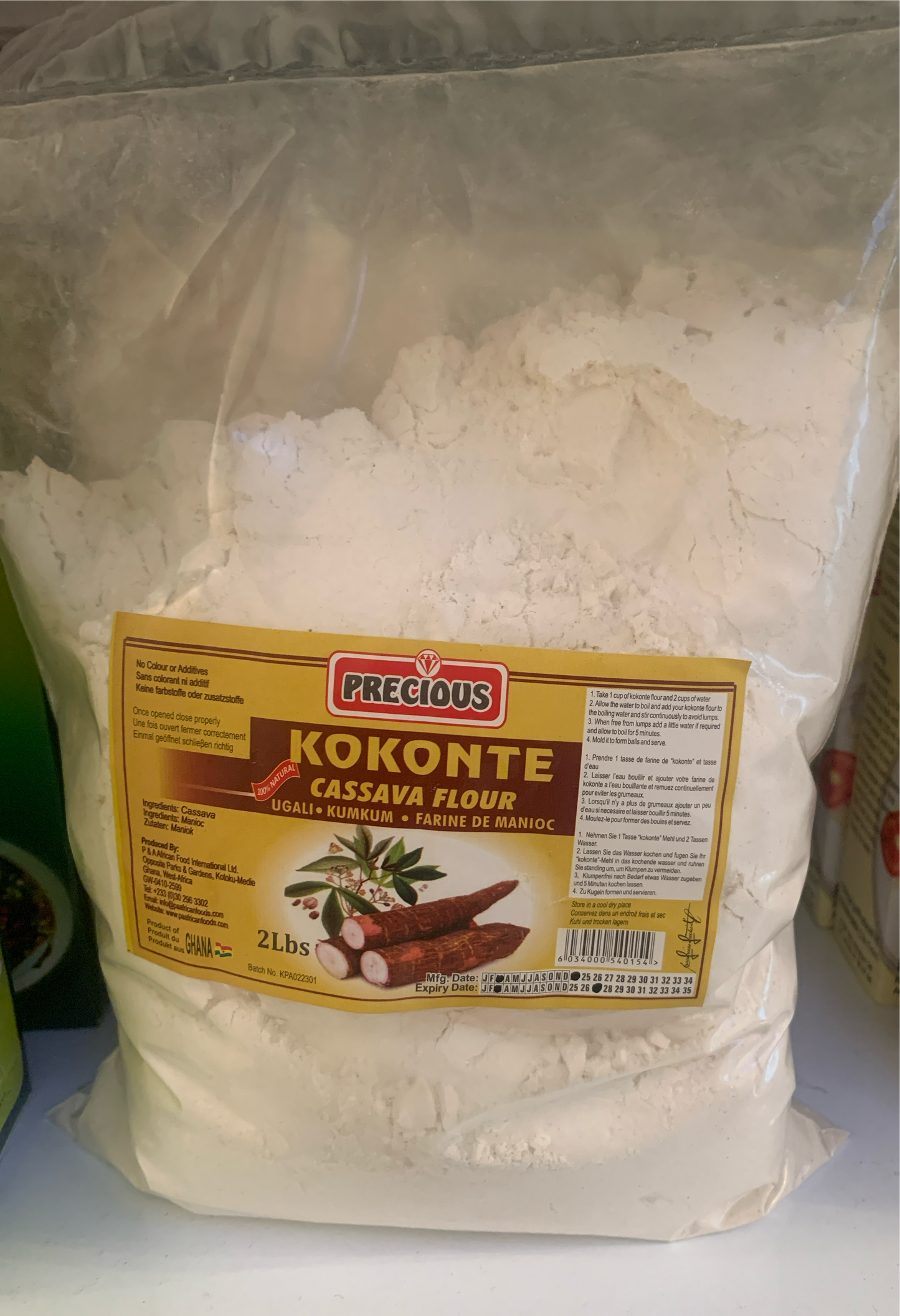 Kokonte Cassava Flour - Precious 2Lbs