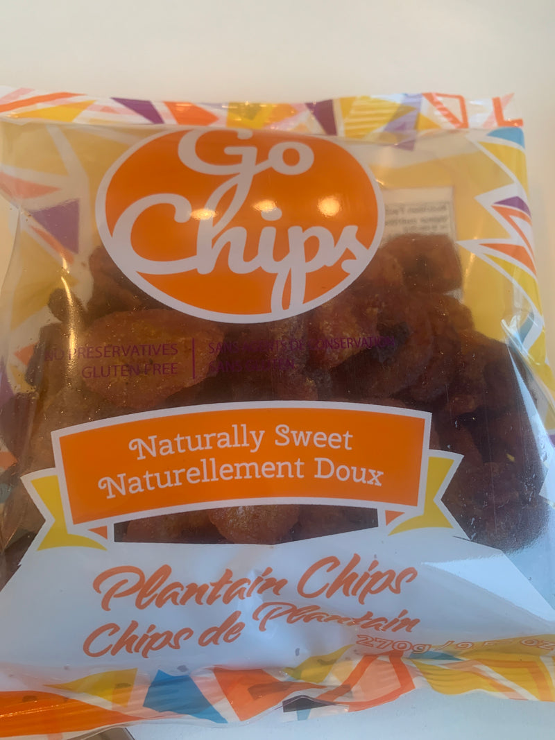 Chips de plantain mûres et sucrées GO 270 g
