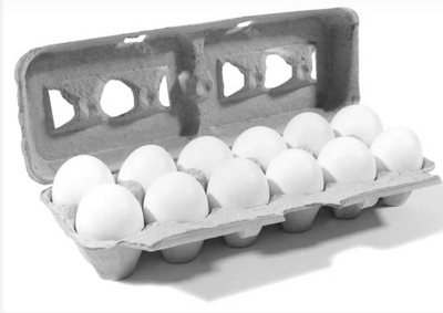 Œufs blancs naturels de grande taille - paquet de 12
