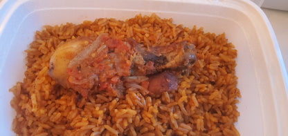 Jollof Rice Smoky + Peppered Protein Combination